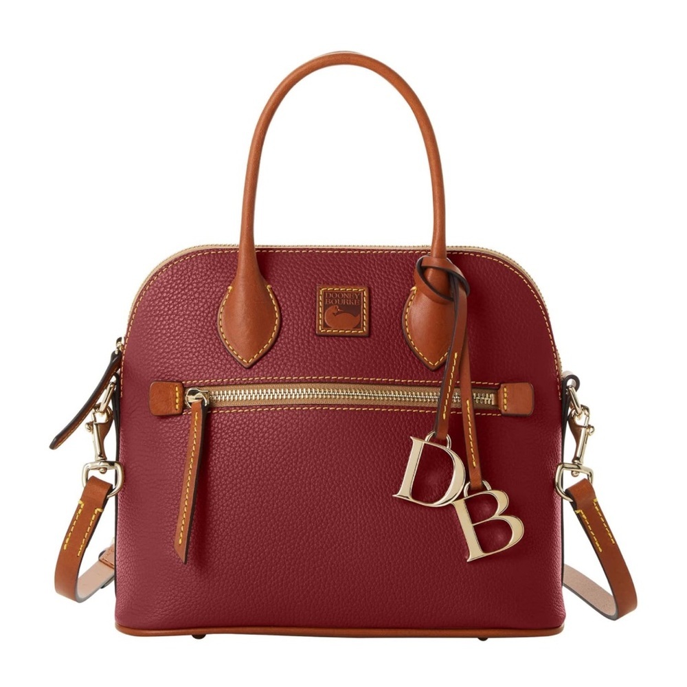 DOONEY & BOURKE Pebble Grain Domed Satchel Handbag Genuine Italian Leather NWT - Picture 9 of 13